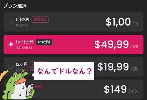 JAVHDの料金がなんでドルなの?