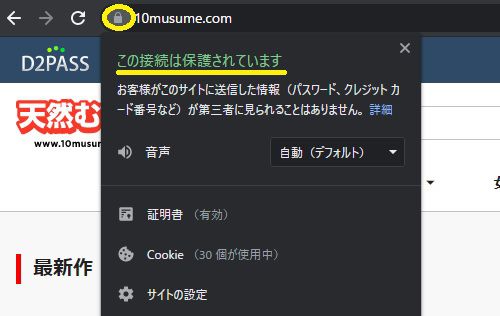 天然むすめの公式ページはSSL化されている
