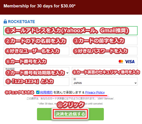 東京熱の入会手順4