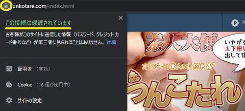 うんこたれのトップページはSSL化されている